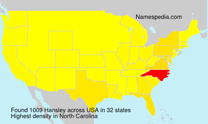 Surname Hansley in USA Surname Hansley in USA