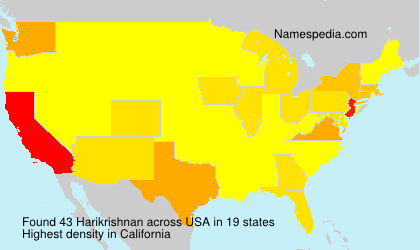 Surname Harikrishnan in USA