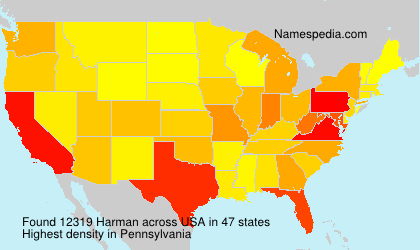 Surname Harman in USA Surname Harman in USA