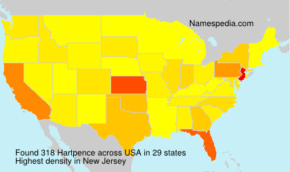 Surname Hartpence in USA