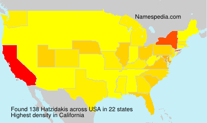 Surname Hatzidakis in USA Surname Hatzidakis in USA