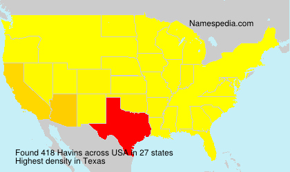 Surname Havins in USA Surname Havins in USA