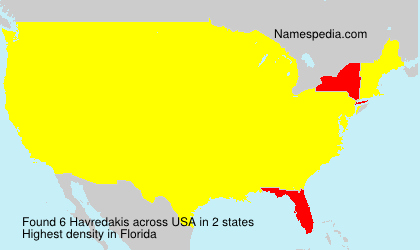 Surname Havredakis in USA