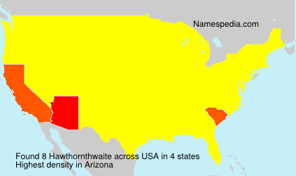 Surname Hawthornthwaite in USA Surname Hawthornthwaite in USA