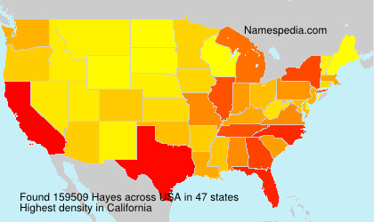 Surname Hayes in USA Surname Hayes in USA