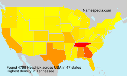 Surname Headrick in USA Surname Headrick in USA