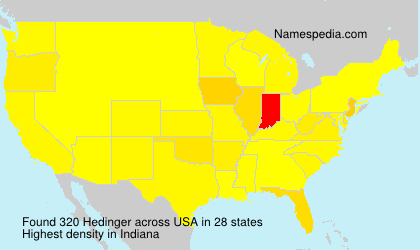 Surname Hedinger in USA Surname Hedinger in USA