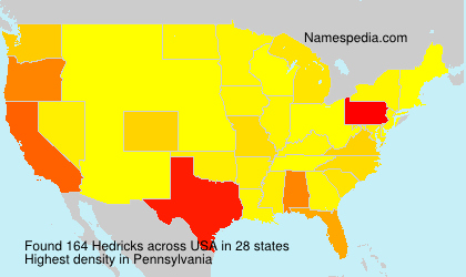 Surname Hedricks in USA Surname Hedricks in USA