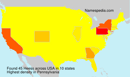 Surname Heess in USA Surname Heess in USA