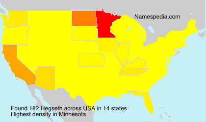 Surname Hegseth in USA Surname Hegseth in USA