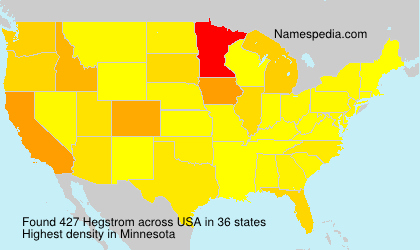 Surname Hegstrom in USA Surname Hegstrom in USA