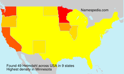 Surname Heimdahl in USA Surname Heimdahl in USA