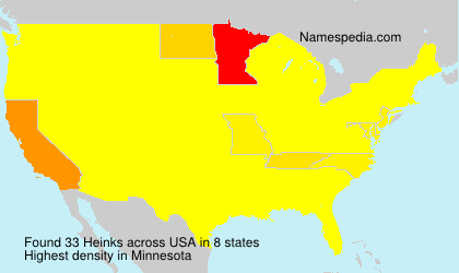 Surname Heinks in USA Surname Heinks in USA