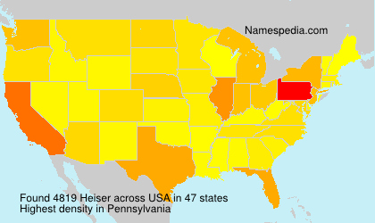 Surname Heiser in USA Surname Heiser in USA