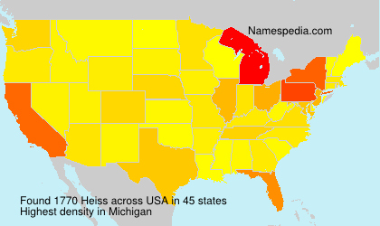 Surname Heiss in USA Surname Heiss in USA