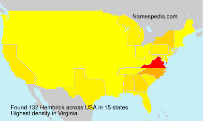 Surname Hembrick in USA Surname Hembrick in USA