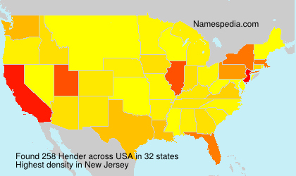 Surname Hender in USA Surname Hender in USA