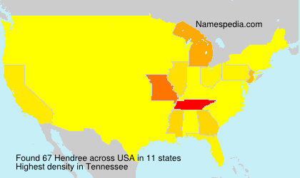Surname Hendree in USA