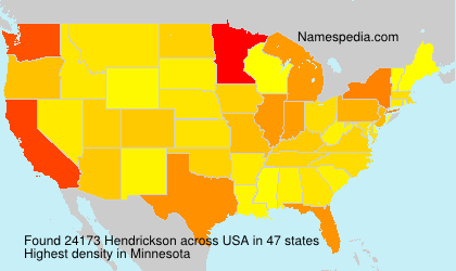 Surname Hendrickson in USA Surname Hendrickson in USA