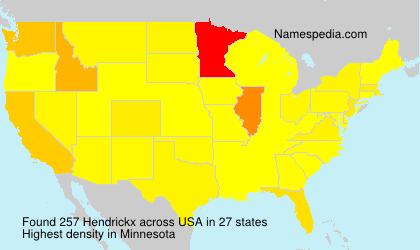 Surname Hendrickx in USA Surname Hendrickx in USA