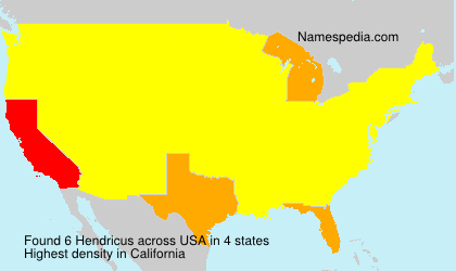 Surname Hendricus in USA Surname Hendricus in USA