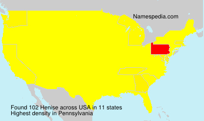 Surname Henise in USA