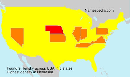 Surname Hensky in USA Surname Hensky in USA