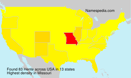 Surname Hente in USA Surname Hente in USA