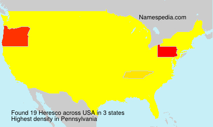 Surname Heresco in USA Surname Heresco in USA