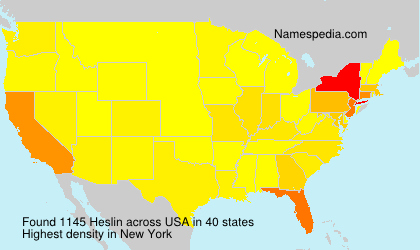 Surname Heslin in USA Surname Heslin in USA