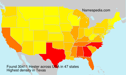 Surname Hester in USA Surname Hester in USA