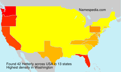 Surname Hetterly in USA Surname Hetterly in USA