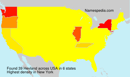 Surname Hevland in USA