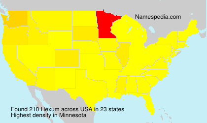 Surname Hexum in USA Surname Hexum in USA