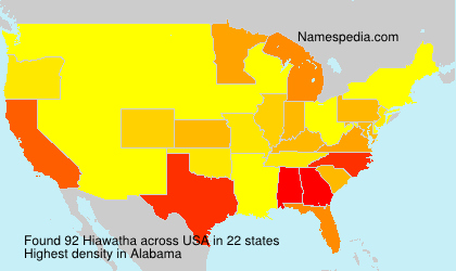 Surname Hiawatha in USA Surname Hiawatha in USA