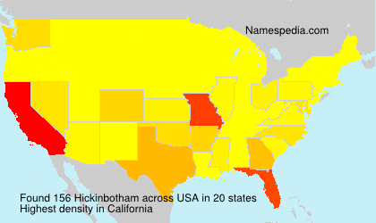 Surname Hickinbotham in USA Surname Hickinbotham in USA