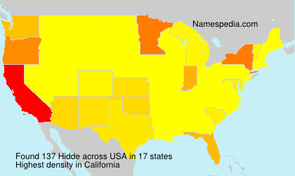 Surname Hidde in USA Surname Hidde in USA