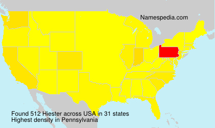 Surname Hiester in USA Surname Hiester in USA