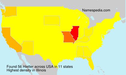 Surname Hietter in USA Surname Hietter in USA