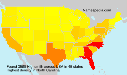 Surname Highsmith in USA Surname Highsmith in USA