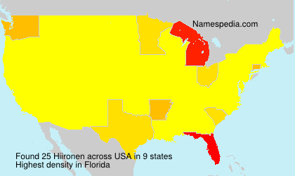 Surname Hiironen in USA Surname Hiironen in USA
