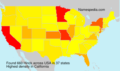 Surname Hinck in USA Surname Hinck in USA