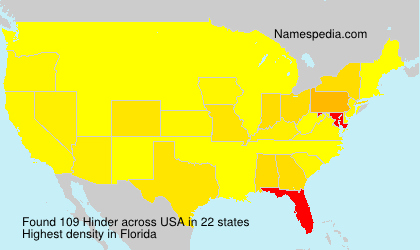 Surname Hinder in USA Surname Hinder in USA
