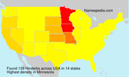 Surname Hinderks in USA Surname Hinderks in USA