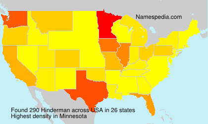 Surname Hinderman in USA Surname Hinderman in USA