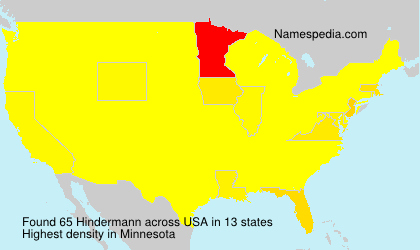 Surname Hindermann in USA Surname Hindermann in USA