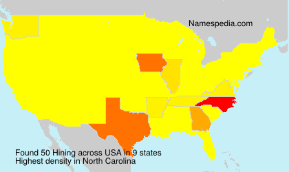 Surname Hining in USA Surname Hining in USA