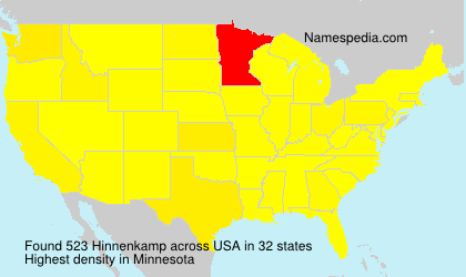 Surname Hinnenkamp in USA Surname Hinnenkamp in USA