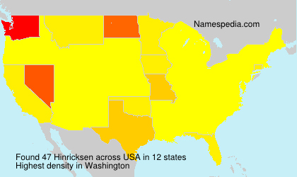 Surname Hinricksen in USA Surname Hinricksen in USA
