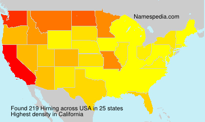 Surname Hirning in USA Surname Hirning in USA